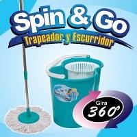 تی چرخشی سطلی اسپین اند گو SPIN & GO ( زمین شوی و تی سطل دار چرخشی اصلی درجه 1)