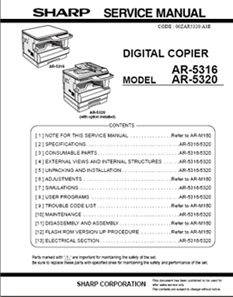 کتابچه راهنمای تعمیر فتوکپی شارپ AR 5316 , AR 5320