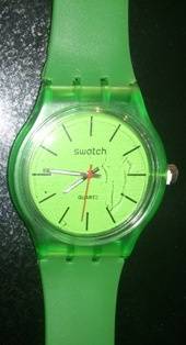 ساعت طرح Swatch رنگ سبز