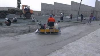 Concrete floor of the warehouse.