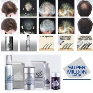 پودرپرپشت کننده موSUPER MILLION HAIR+اسپری تثبیت کننده