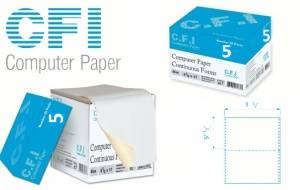 فرم پیوسته و کاغذ کامپیوتر 80 ستونی پنج نسخه وسط پرفراژ کاربن لس CFI Computer Paper